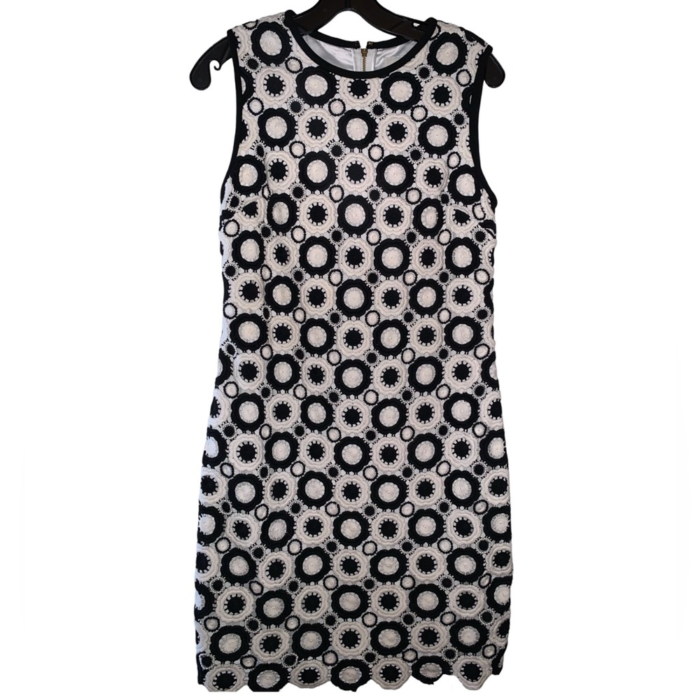 Kate Spade Black & White Guipure Lace Shift Dress Size 4